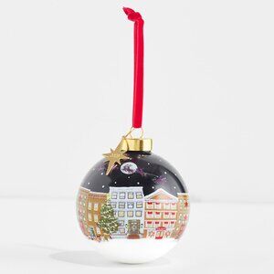TALBOTS Santa in the City Ornament Keepstake Collection Indigo Blue Multi NIB